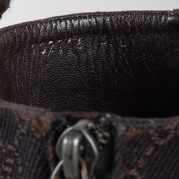 *SOLD* Gucci GG Monogram Canvas Espresso Brown Boots - Picture 11 of 12